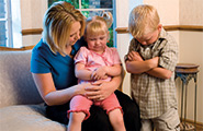 family praying