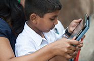 Young boy using a tablet