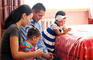 Family praying