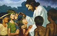Painting of Christ blessing the Nephite children