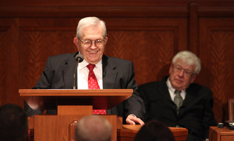 President Packer speaking at Military Chaplains Seminar