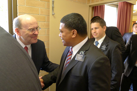 Elder Cook with missionary