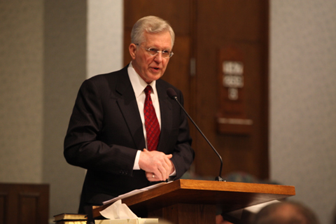 Elder Christofferson at pulpit