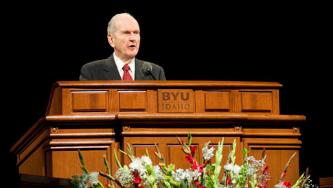 Elder Nelson at the BYUI Center Dedication
