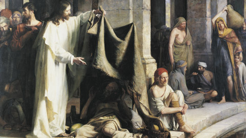 Jesus Christ Healing a man sick with palsy