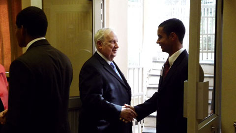 Elder scott greets missionaries in mozambique