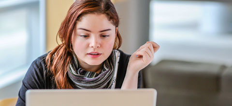 Woman at a laptop