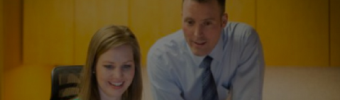 Man and woman smiling