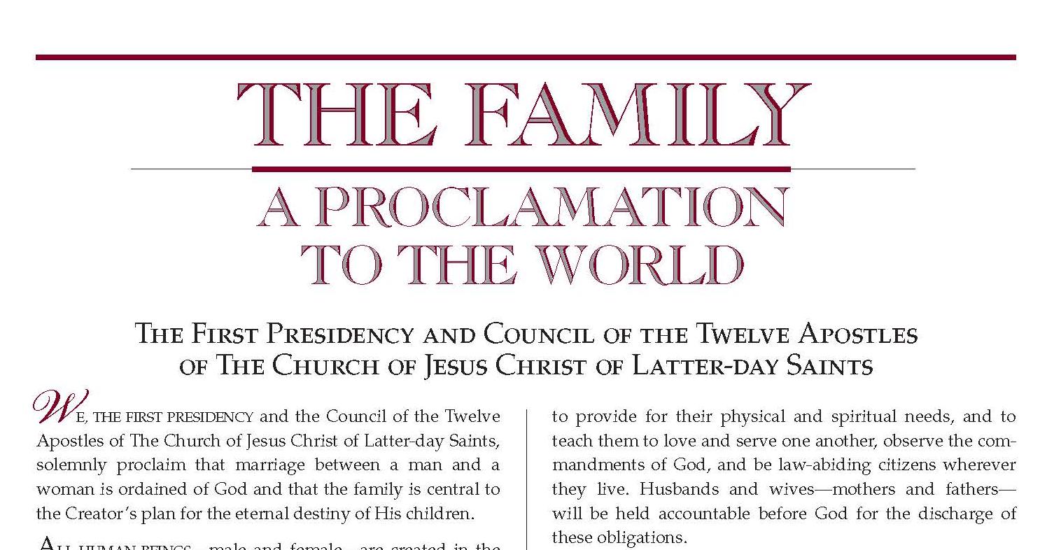 The Family A Proclamation to the World