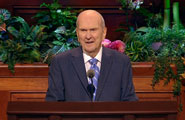 Russell M. Nelson speaking at General Conference.