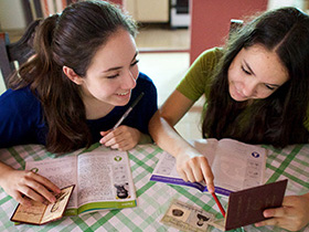 young women reading