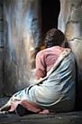 Mary Magdalene mourns at the tomb