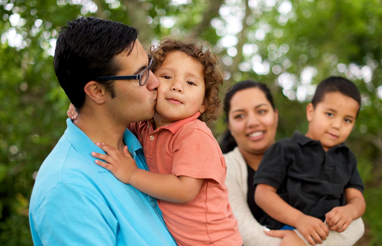 A loving family enjoy time together