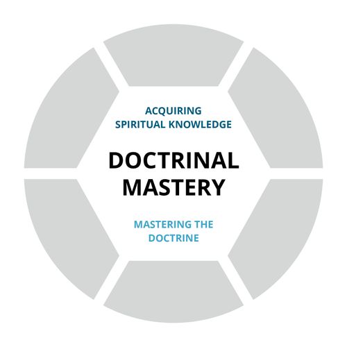 A wheel-shaped graphic representing the principles of the Doctrinal Mastery curriculum.