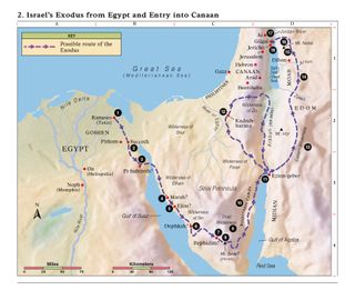Israel’s Exodus from Egypt and Entry into Canaan map