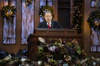 Elder Jeffrey R. Holland of the Quorum of the Twelve Apostles speaks at the 2020 First Presidency Christmas devotional on Sunday, December 6, 2020. This year’s First Presidency Christmas devotional was broadcast digital-only because of COVID-19.