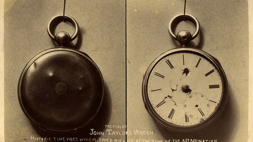 Views of the face and back of the watch worn by John Taylor in the Carthage Jail
