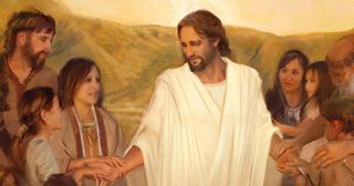 Христос протягивает руки людям