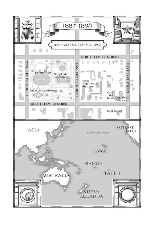 plano de la Manzana del Templo; mapa de las islas del Pacífico