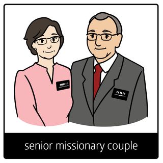 senior missionary couple gospel symbol