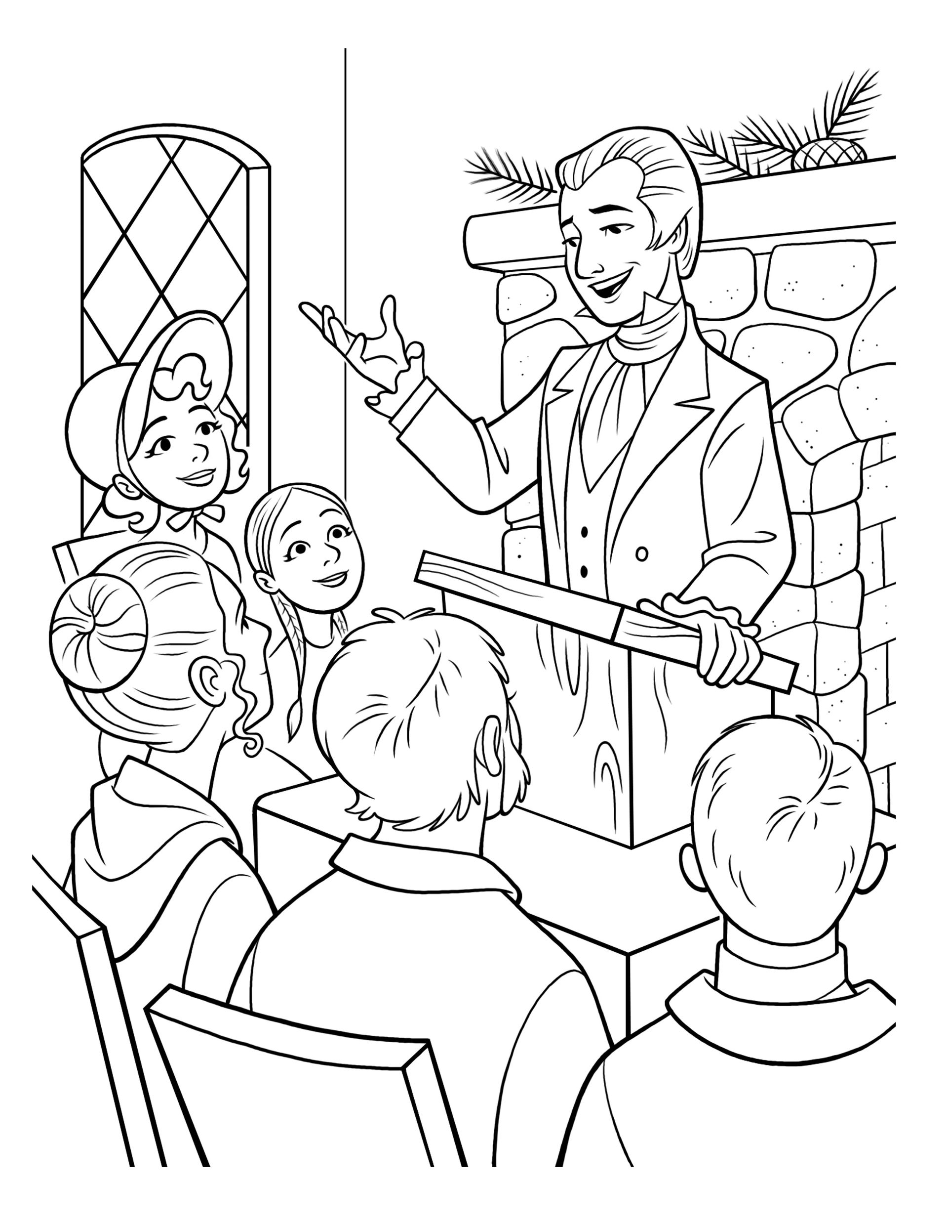 Joseph Smith preaches to a congregation from a pulpit.