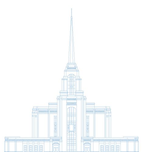 line drawing of Syracuse Utah Temple