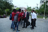 David A. Bednar attends the Rajahmundry Stake conference in India in May 2018.