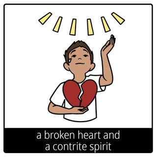 a broken heart and a contrite spirit gospel symbol