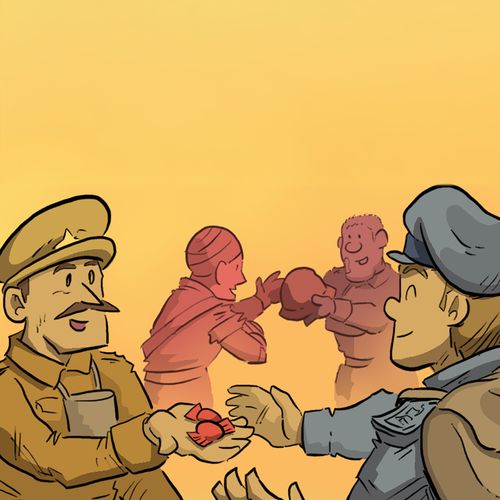 opposing soldiers exchanging gifts