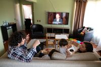 Part of a series of images that were taken from around the world featuring families and individuals watching the October 2020 General Conference in their homes. This photo was taken in Chile. October 3-4, 2020.