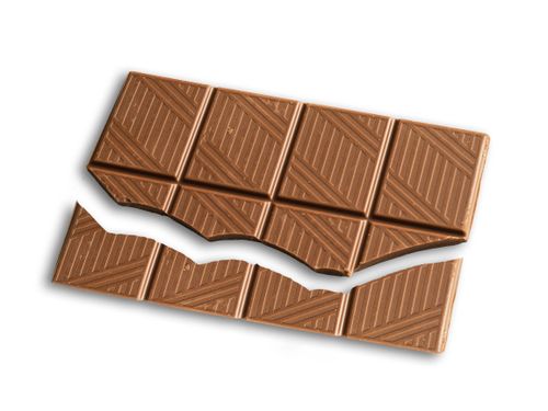 tablette de chocolat coupée