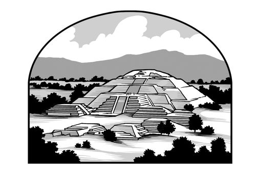 древняя мезоамериканская пирамида