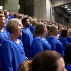 Choir members sing inside the Cathedral of Toluca in Mexico on June 15, 2023.