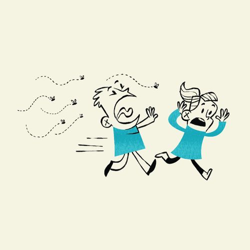 running away from wasps