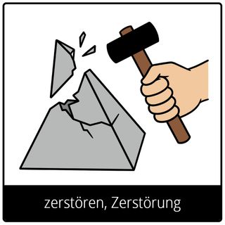Symbol für Evangeliumsbegriff: zerstören, Zerstörung