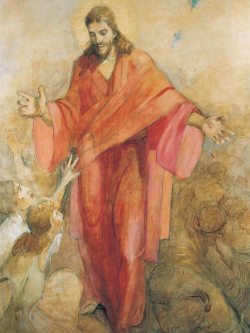 Christ in red robe