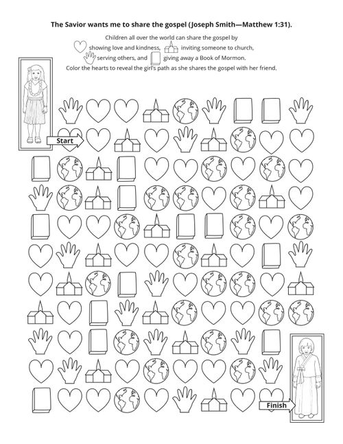 A Primary activity demonstrates with icons how children can share the gospel.