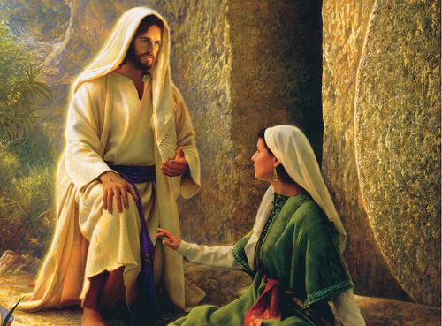 resurrected Christ greeting Mary