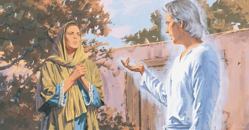 A painting of the angel Gabriel appearing to Mary.