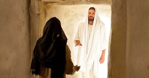 Mary Magdalene encountering the resurrected Christ