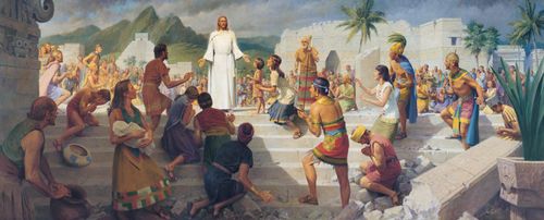 Jezus geeft onderwijs op het westelijke halfrond (Jezus Christus verschijnt in Amerika)