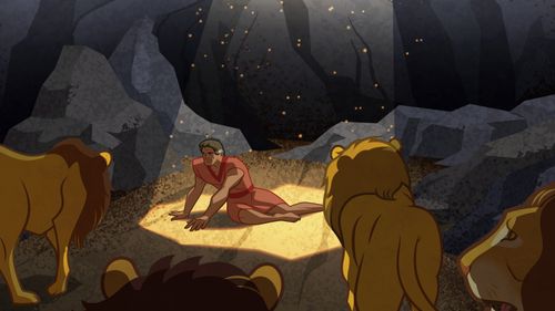 illustration of Daniel in the lions’ den