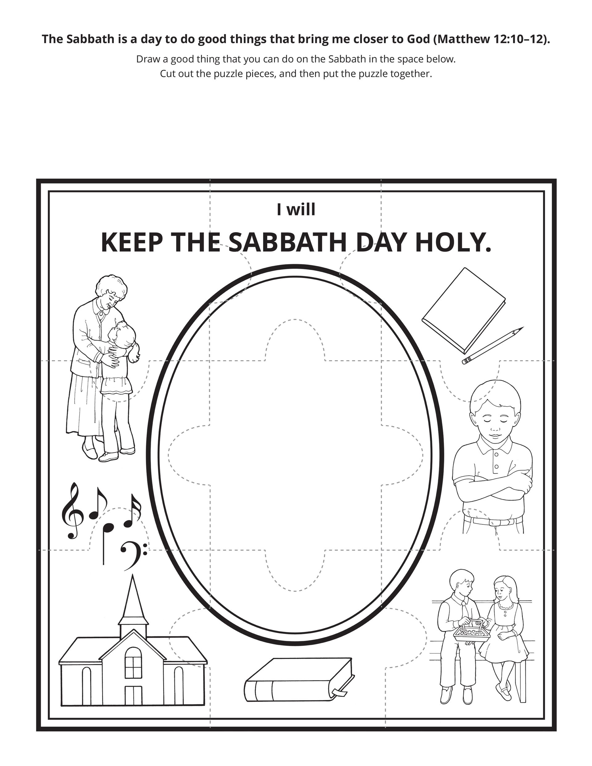 An illustration of ways to keep the Sabbath day holy.