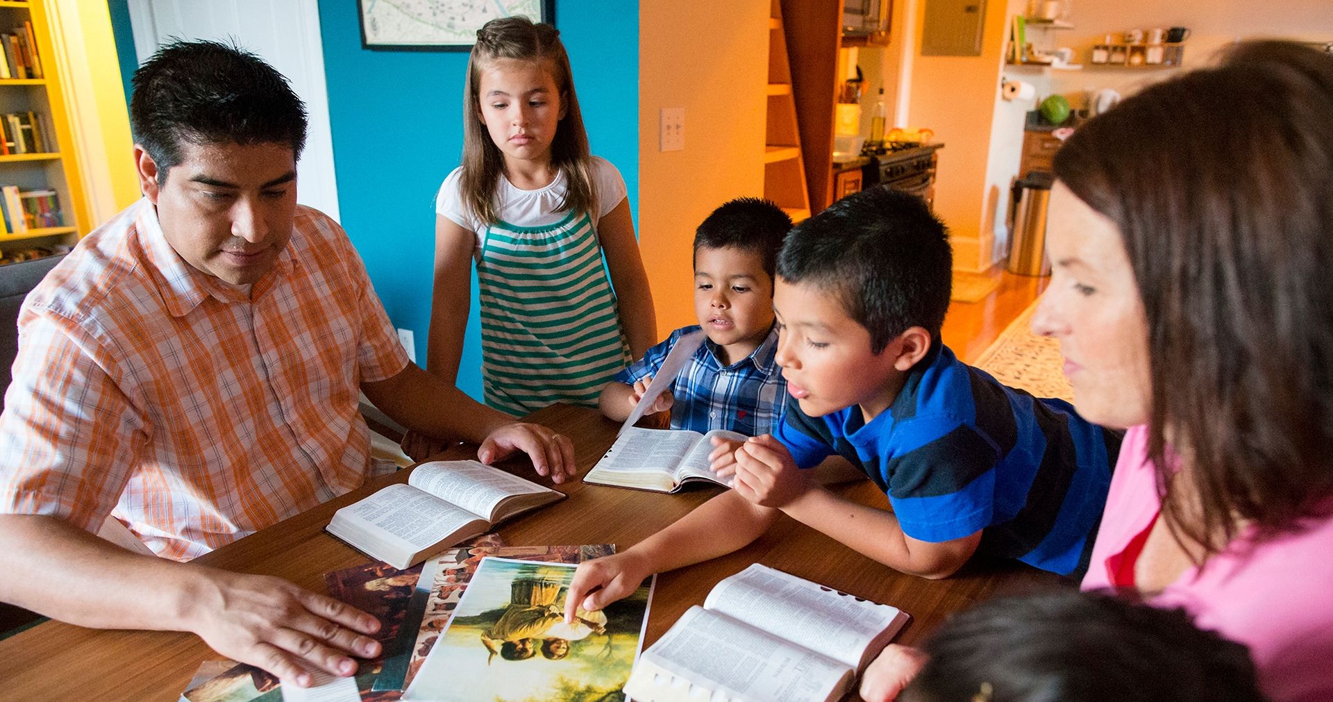 Family reading scriptures
