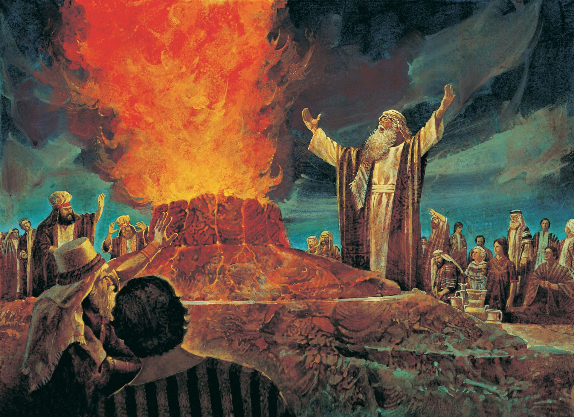 Elijah Contends against the Priests of Baal, by Jerry Harston; GAB 20; Primary manual 6-41; 1 Kings 18:17–39