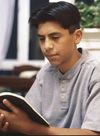 young man reading