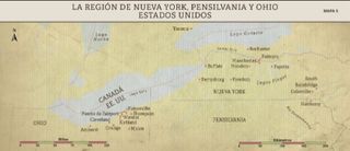 Mapa 5: La región de Nueva York, Pensilvania y Ohio, Estados Unidos.