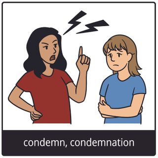 condemn, condemnation gospel symbol