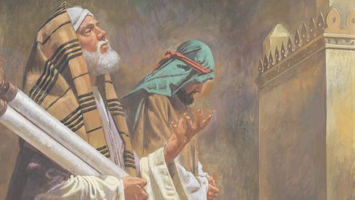 un fariseo y un publicano orando