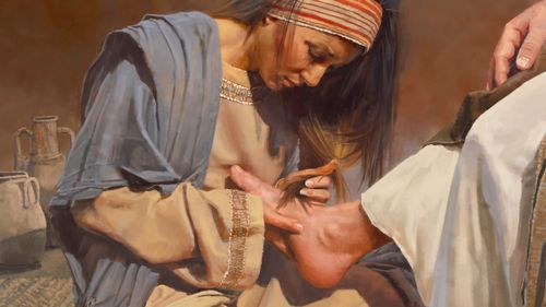 María ungiendo los pies de Cristo